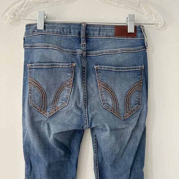 Hollister Women's Mid-Rise Ripped Light Wash Super Skinny Jeans size 0S, 24 - Picture 8 of 11